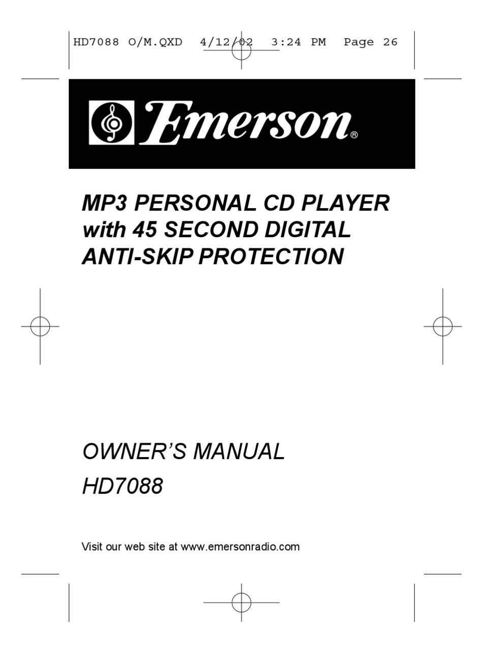 EMERSON HD7088 OWNER'S MANUAL Pdf Download | ManualsLib