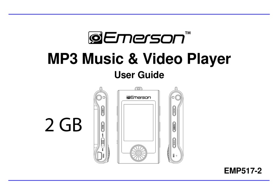 EMERSON MP3 MUSIC & VIDEO PLAYER EMP5172 USER MANUAL Pdf Download