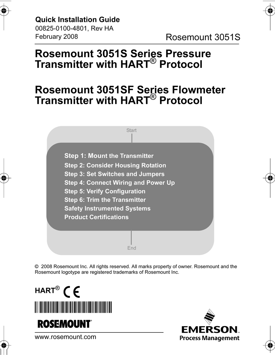 EMERSON ROSEMOUNT 3051S SERIES QUICK INSTALLATION MANUAL Pdf Download