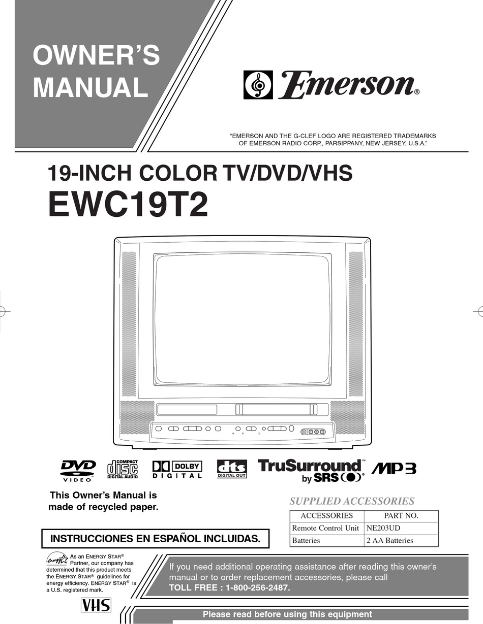EMERSON EWC19T2 OWNER'S MANUAL Pdf Download | ManualsLib