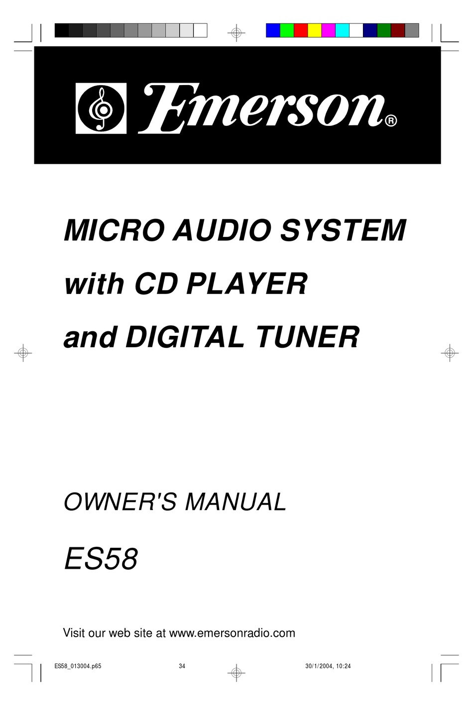 Emerson Es58 Owners Manual Pdf Download Manualslib 0705