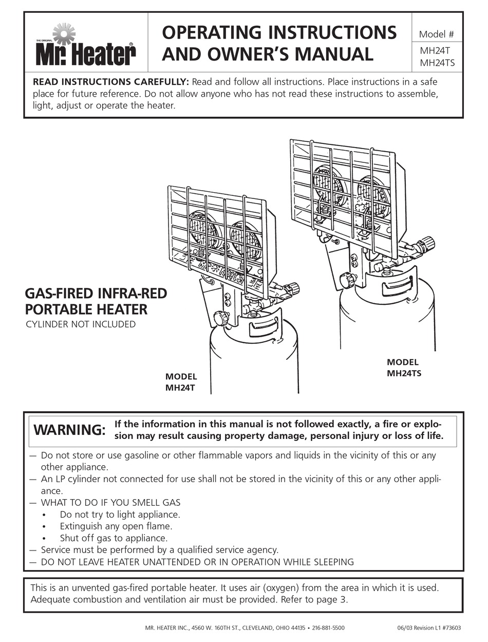 MR HEATER MH24T OPERATING INSTRUCTIONS AND OWNER S MANUAL Pdf Download   Mr Heater Mh24t 