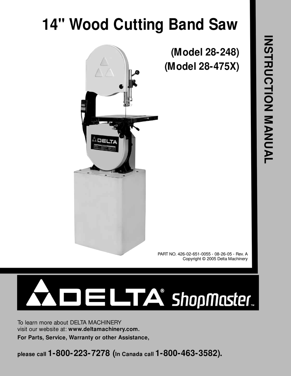DELTA SHOPMASTER 28248 INSTRUCTION MANUAL Pdf Download ManualsLib