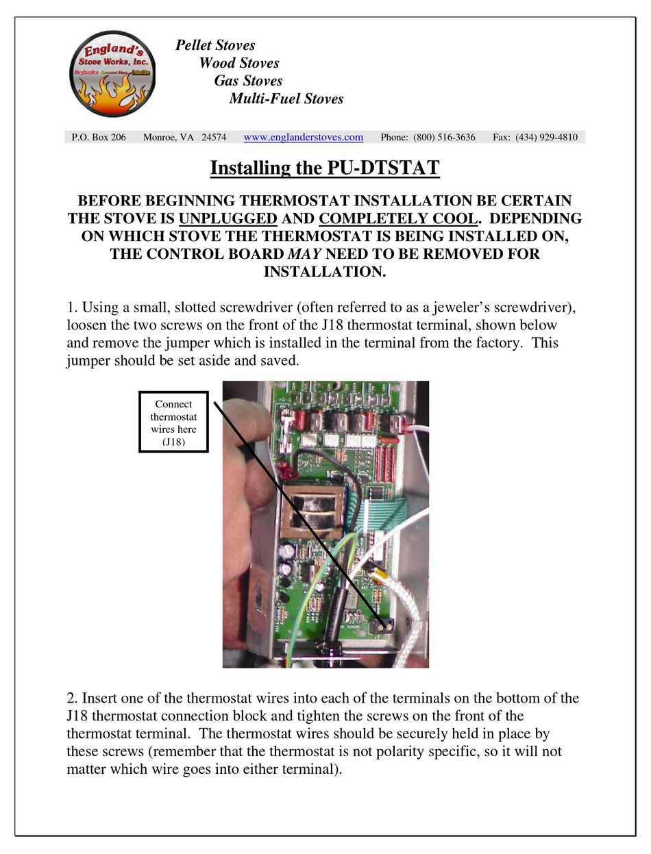 ENGLAND'S STOVE WORKS 55SHP22 INSTALLATION MANUAL Pdf Download | ManualsLib
