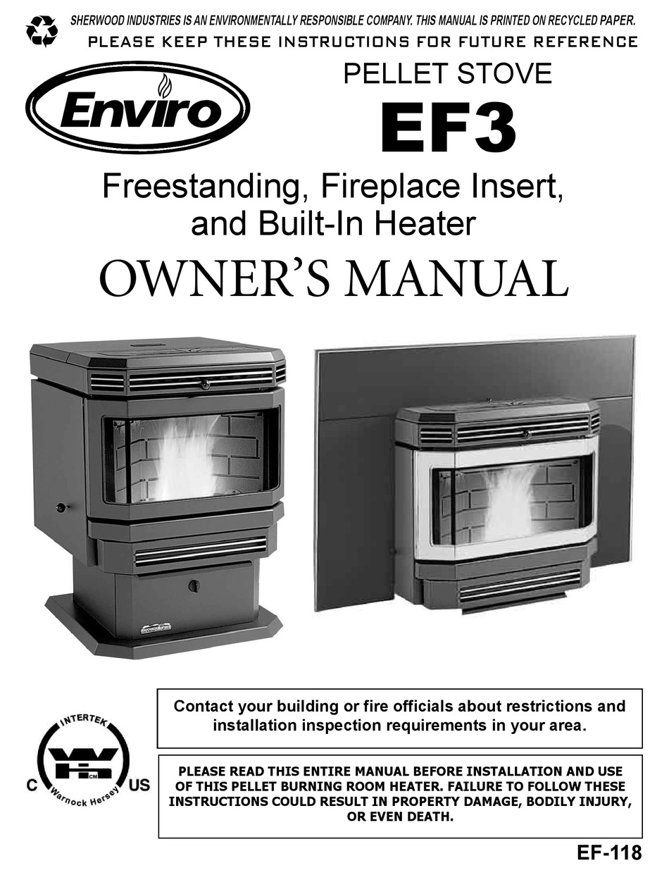 Enviro Ef3 Owner S Manual Pdf Download Manualslib