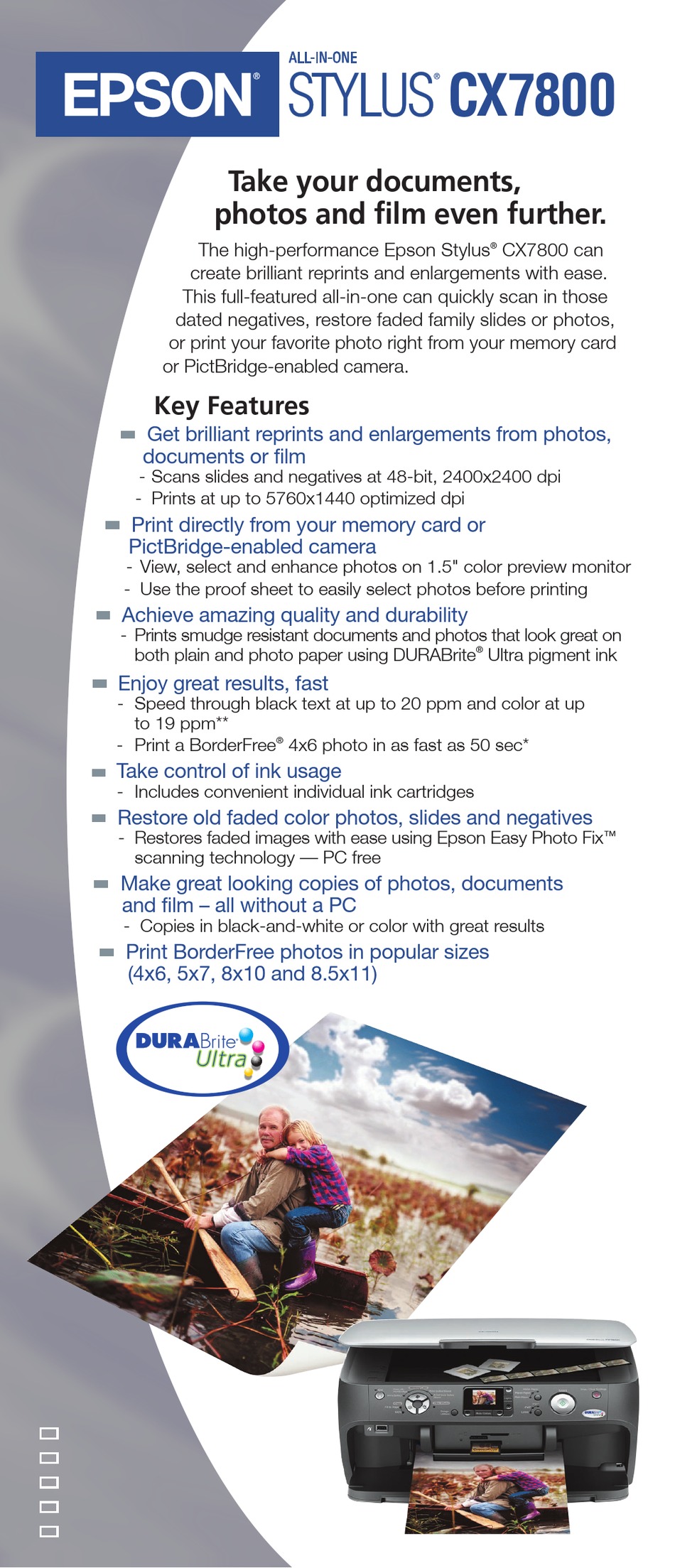 EPSON STYLUS CX7800 SPECIFICATIONS Pdf 