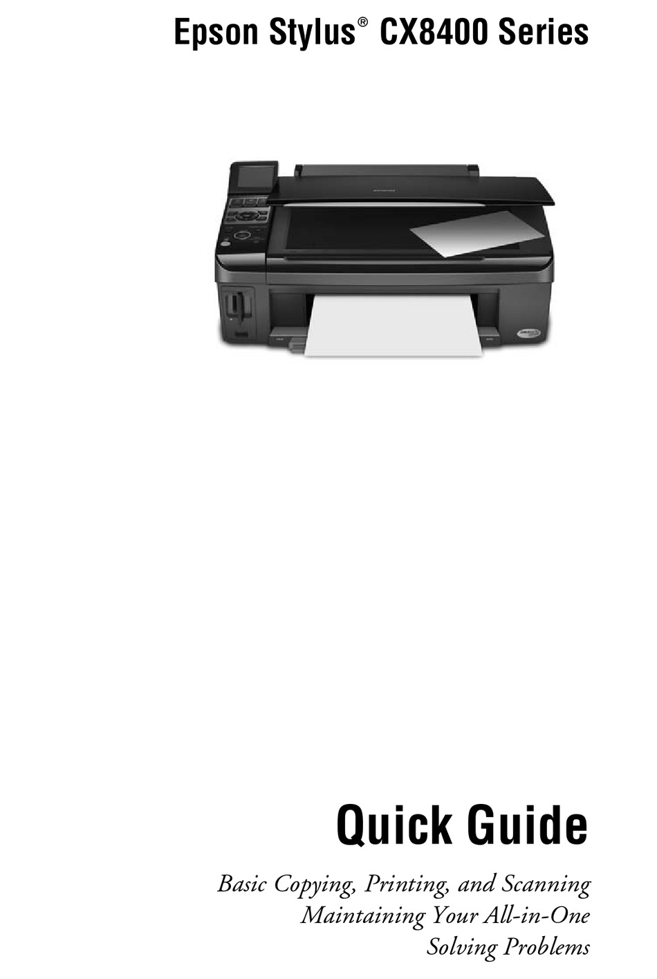 EPSON STYLUS CX8400 SERIES QUICK MANUAL Pdf Download | ManualsLib