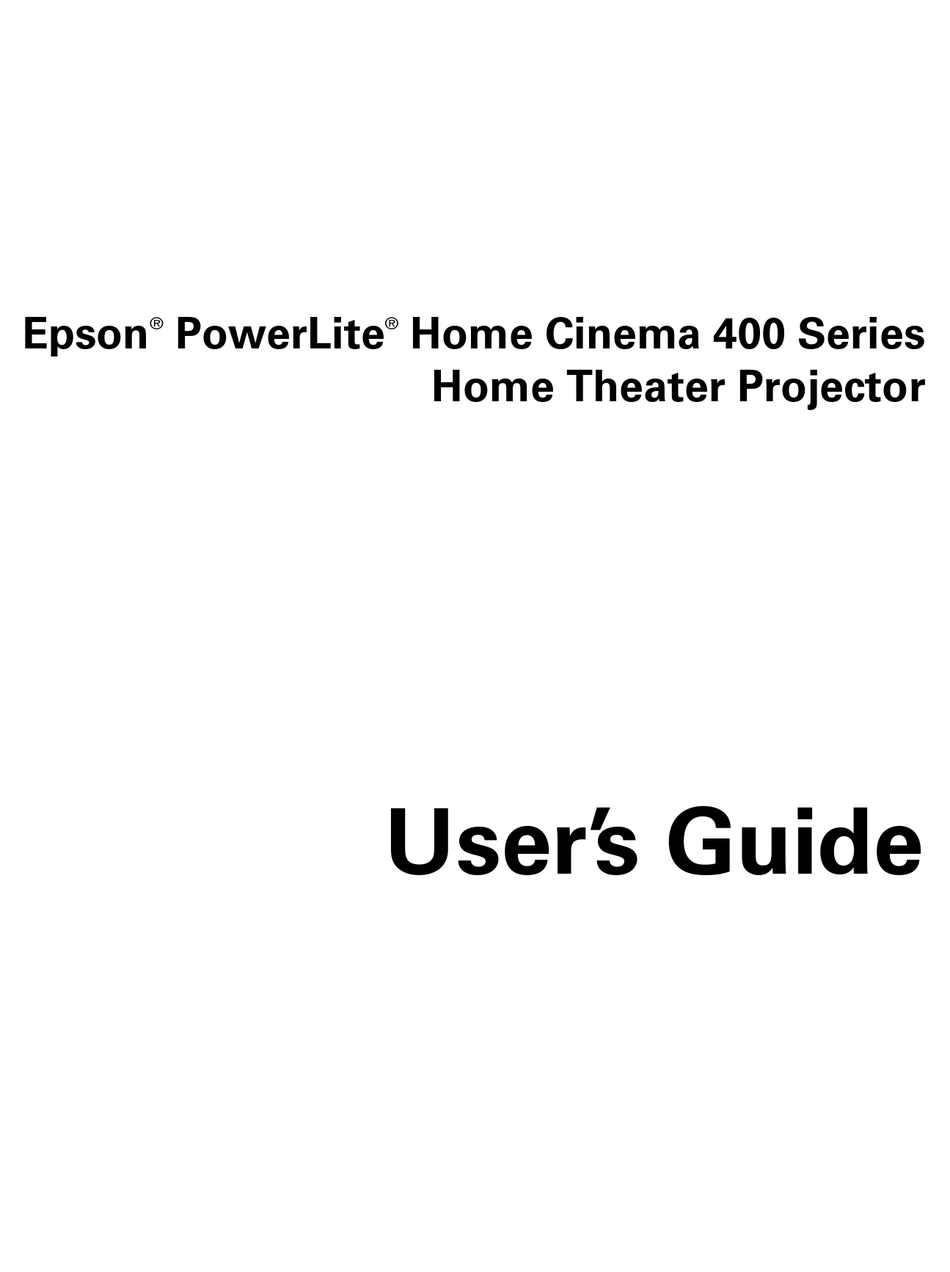 EPSON 400 SERIES USER MANUAL Pdf Download ManualsLib