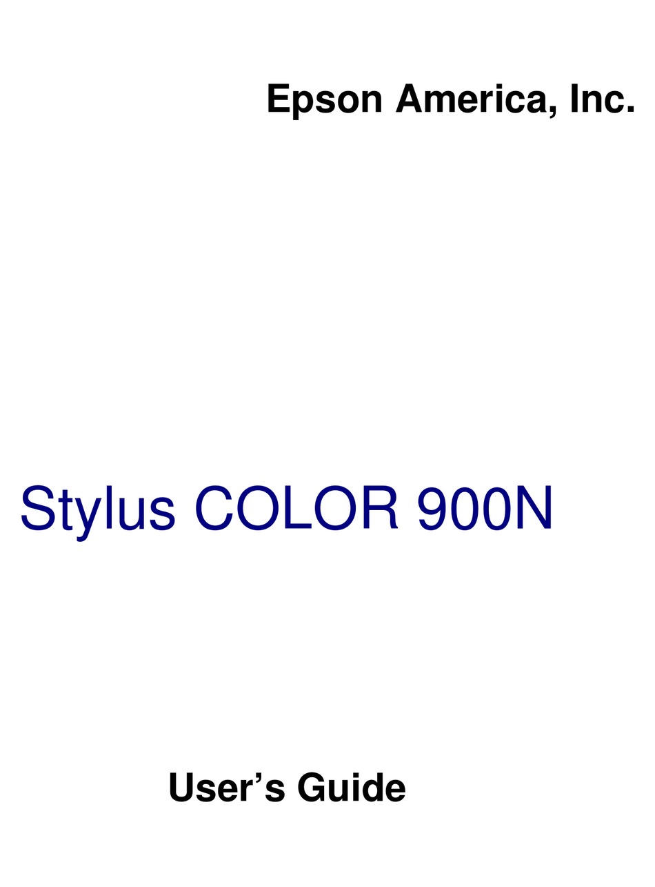 Epson Stylus Color 900n User Manual Pdf Download Manualslib 6388