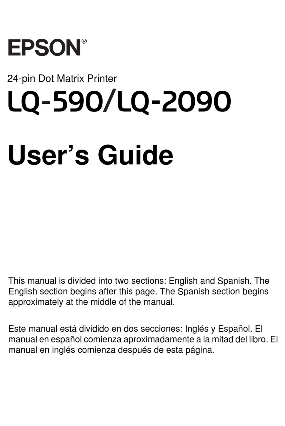 Epson Lq 2090 User Manual Pdf Download Manualslib