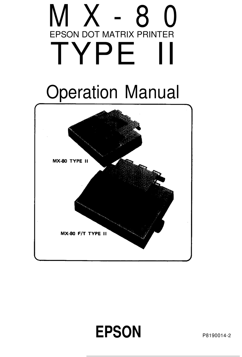 EPSON M X 8 OPERATION MANUAL Pdf Download ManualsLib