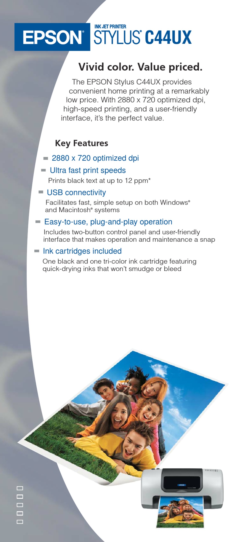 Epson Stylus C44ux Brochure And Specs Pdf Download Manualslib 7870