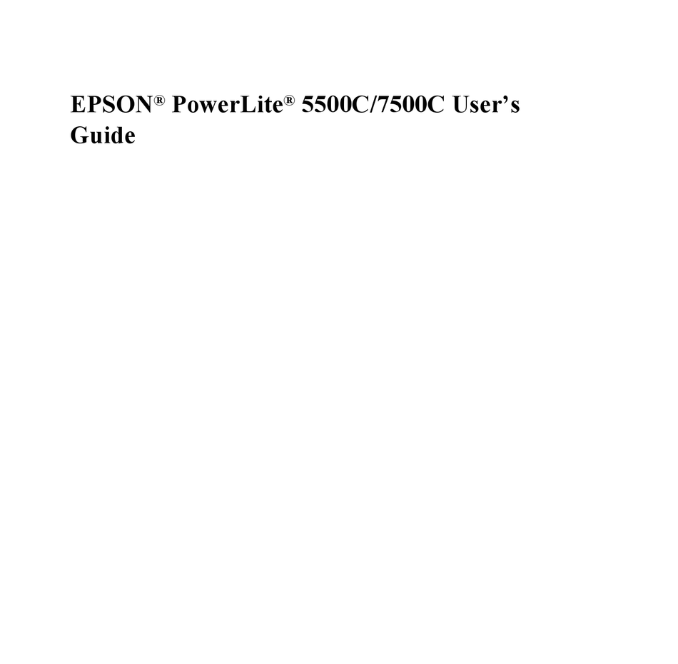 Epson Powerlite 5500c User Manual Pdf Download Manualslib 1292