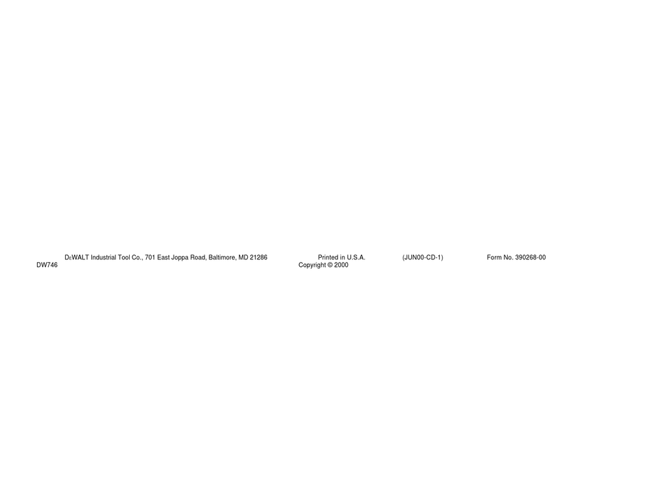 DEWALT DW746 INSTRUCTION MANUAL Pdf Download | ManualsLib