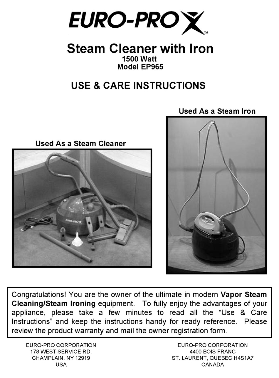 Euro Pro Ep965 Use Care Instructions Manual Pdf Download Manualslib Euro Pro Ep965 Use Care Instructions Manual Pdf Download Manualslib