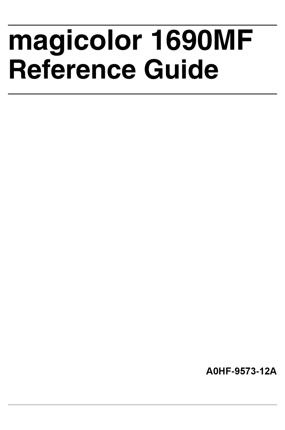 Konica Minolta Magicolor 1690mf Reference Manual Pdf Download Manualslib