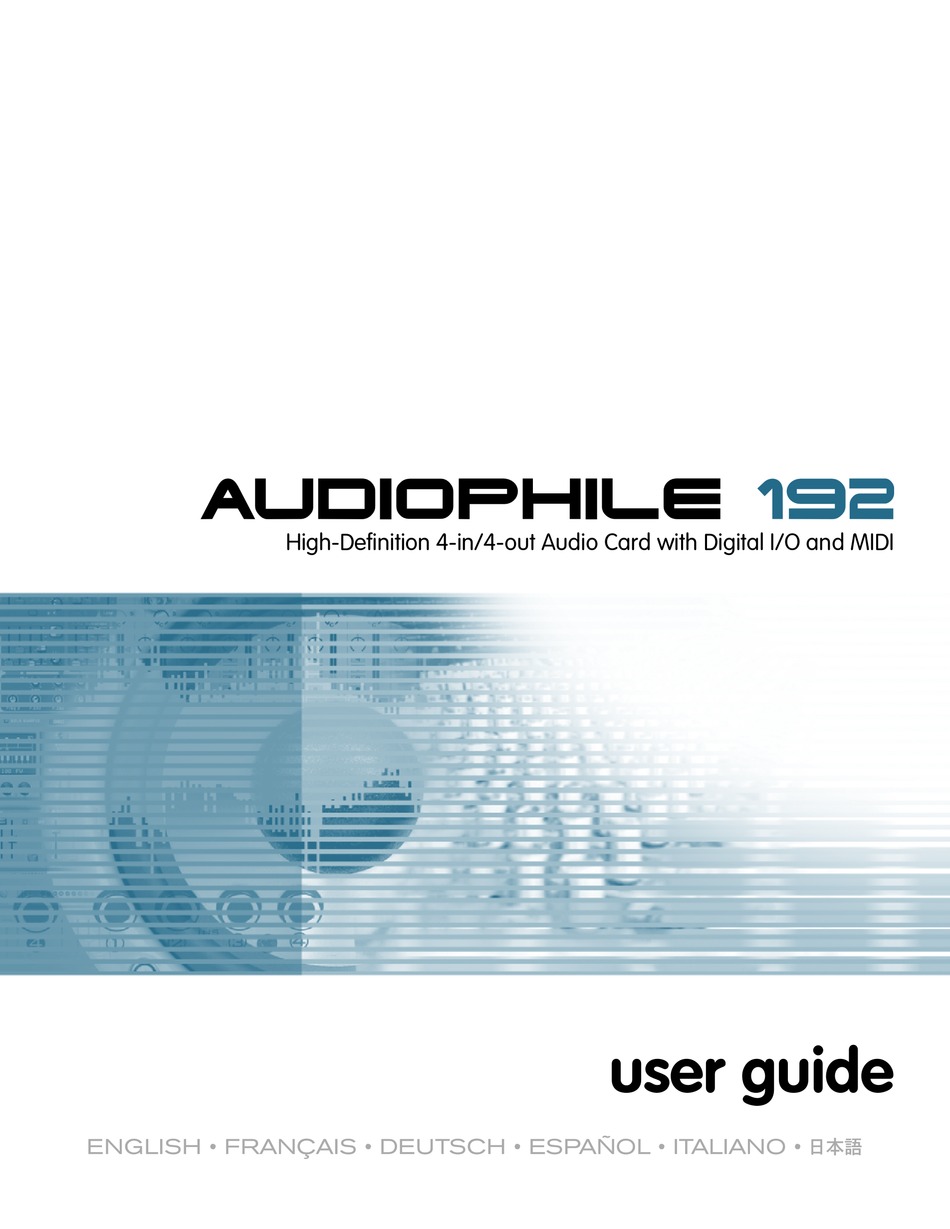 AUDIOPHILE SYSTEMS AUDIOPHILE 192 USER MANUAL Pdf Download ManualsLib