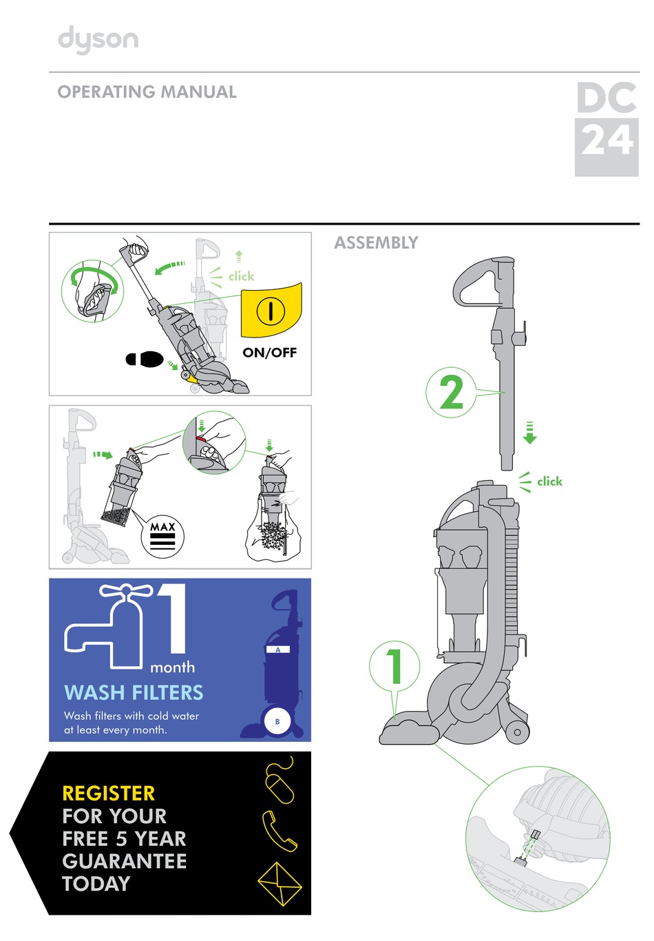 DYSON DC24 OPERATING MANUAL Pdf Download | ManualsLib