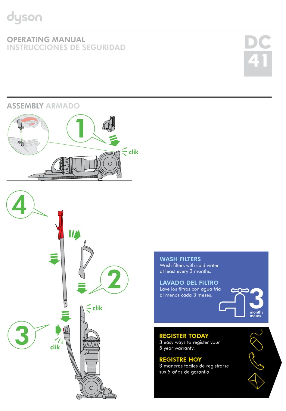 DYSON DC41 OPERATING MANUAL Pdf Download | ManualsLib