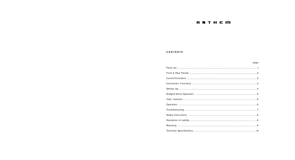 ANTHEM AMP 2 OWNER'S MANUAL Pdf Download ManualsLib