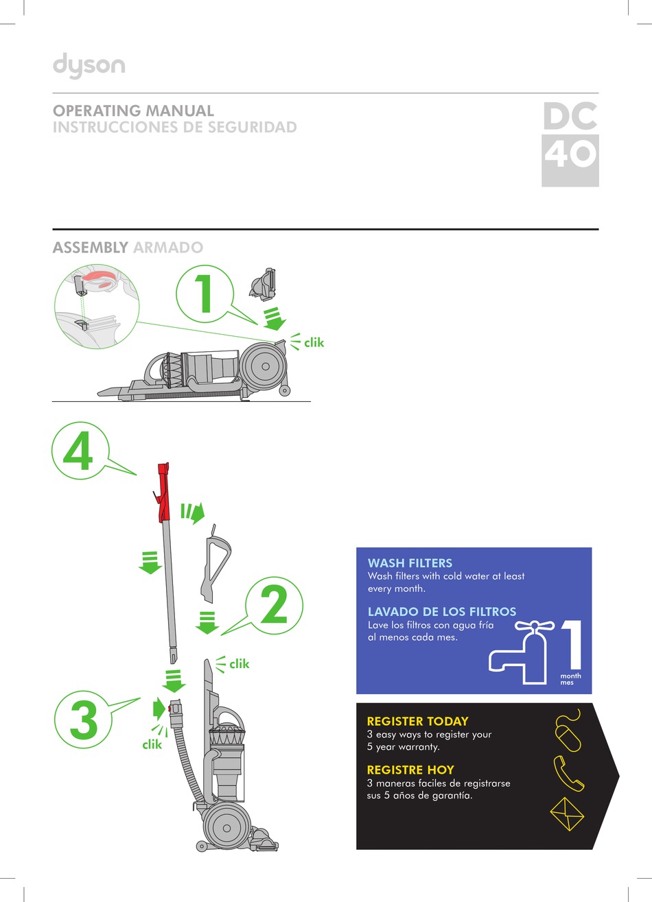 DYSON DC40 OPERATING MANUAL Pdf Download | ManualsLib