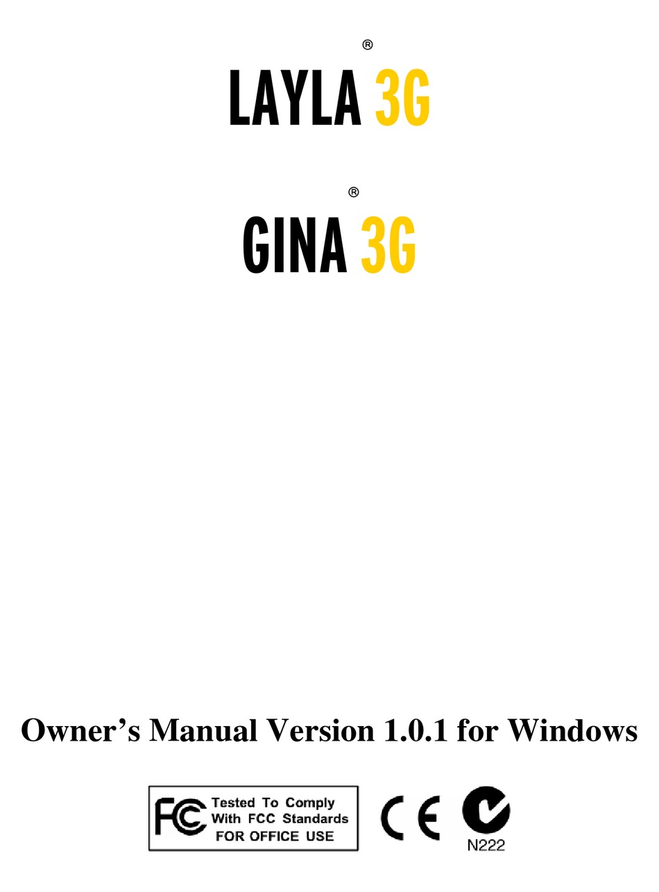 ECHO GINA3G OWNER'S MANUAL Pdf Download | ManualsLib