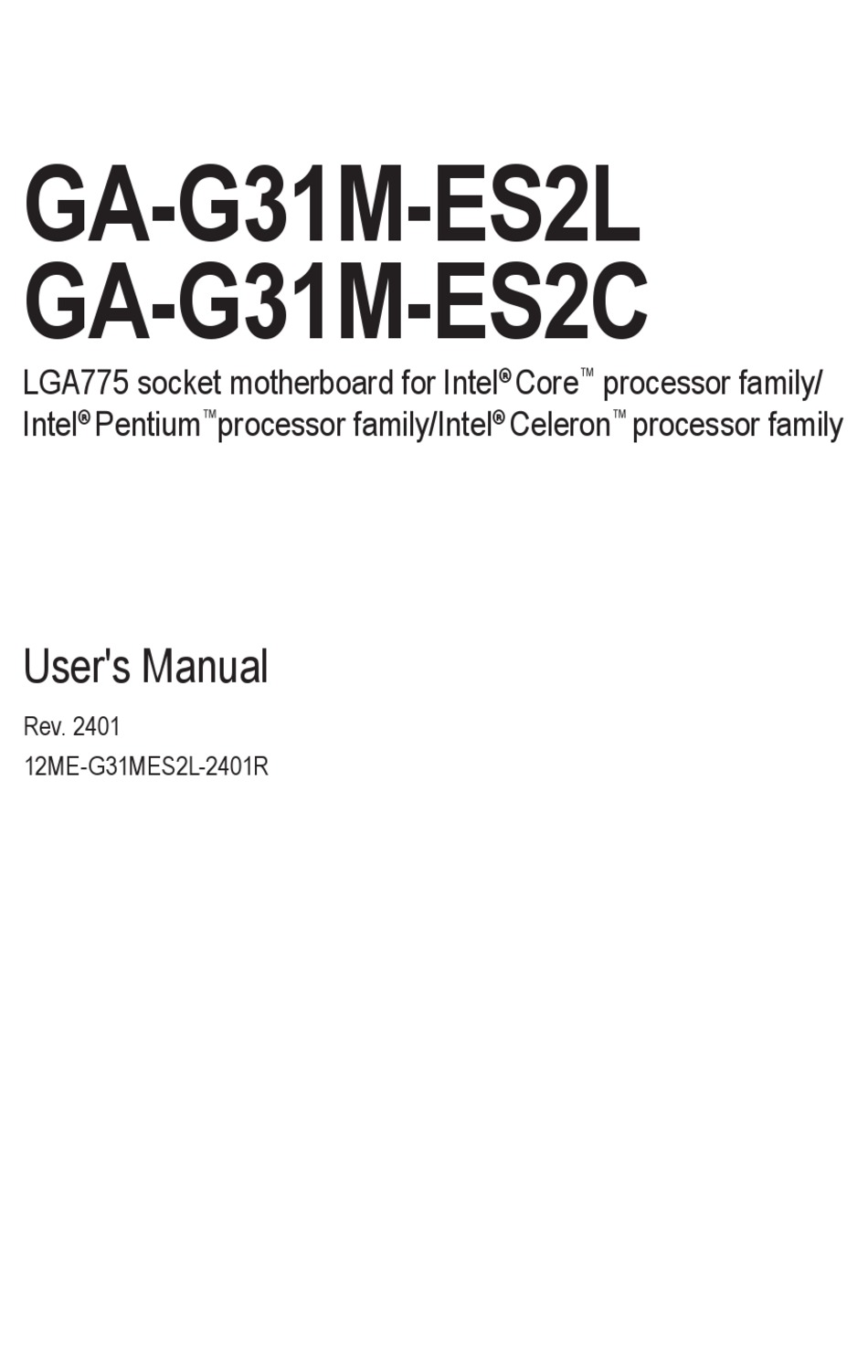 Gigabyte Ga G31m Es2l User Manual Pdf Download Manualslib