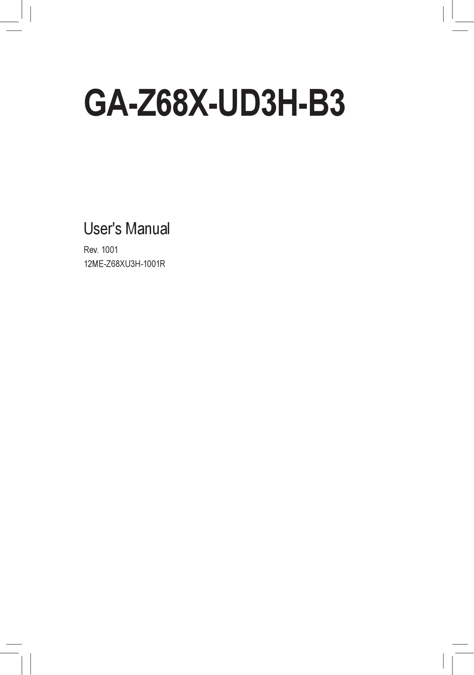 Gigabyte Ga Z68x Ud3h User Manual Pdf Download Manualslib