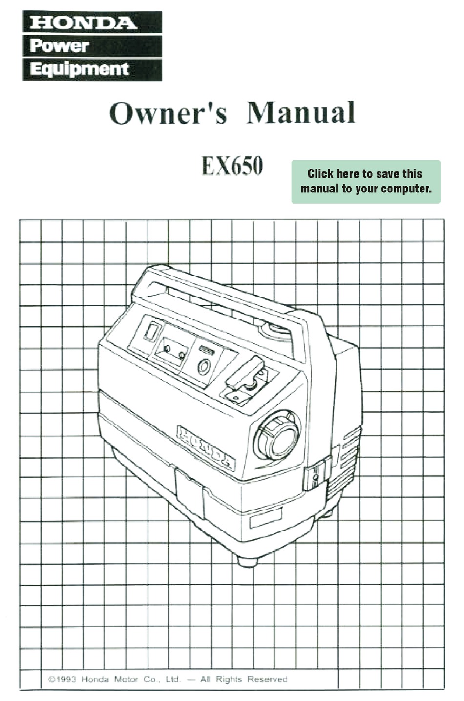 Honda Ex650 Owner S Manual Pdf Download Manualslib