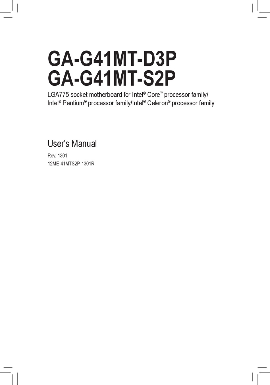 Gigabyte Ga G41mt D3p User Manual Pdf Download Manualslib