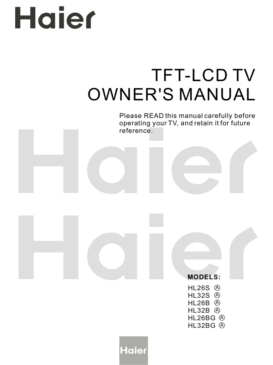 HAIER HL26S-A OWNER'S MANUAL Pdf Download | ManualsLib