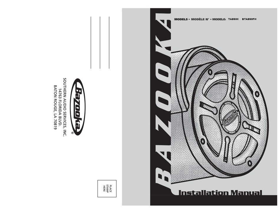 BAZOOKA BTA850FH INSTALLATION MANUAL Pdf Download | ManualsLib | Bazooka Bta850fh Model Wire Harness | | ManualsLib