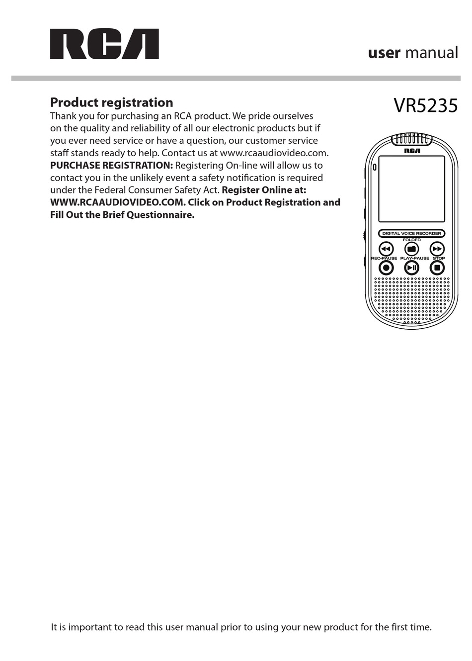 Rca Vr5235 User Manual Pdf Download Manualslib