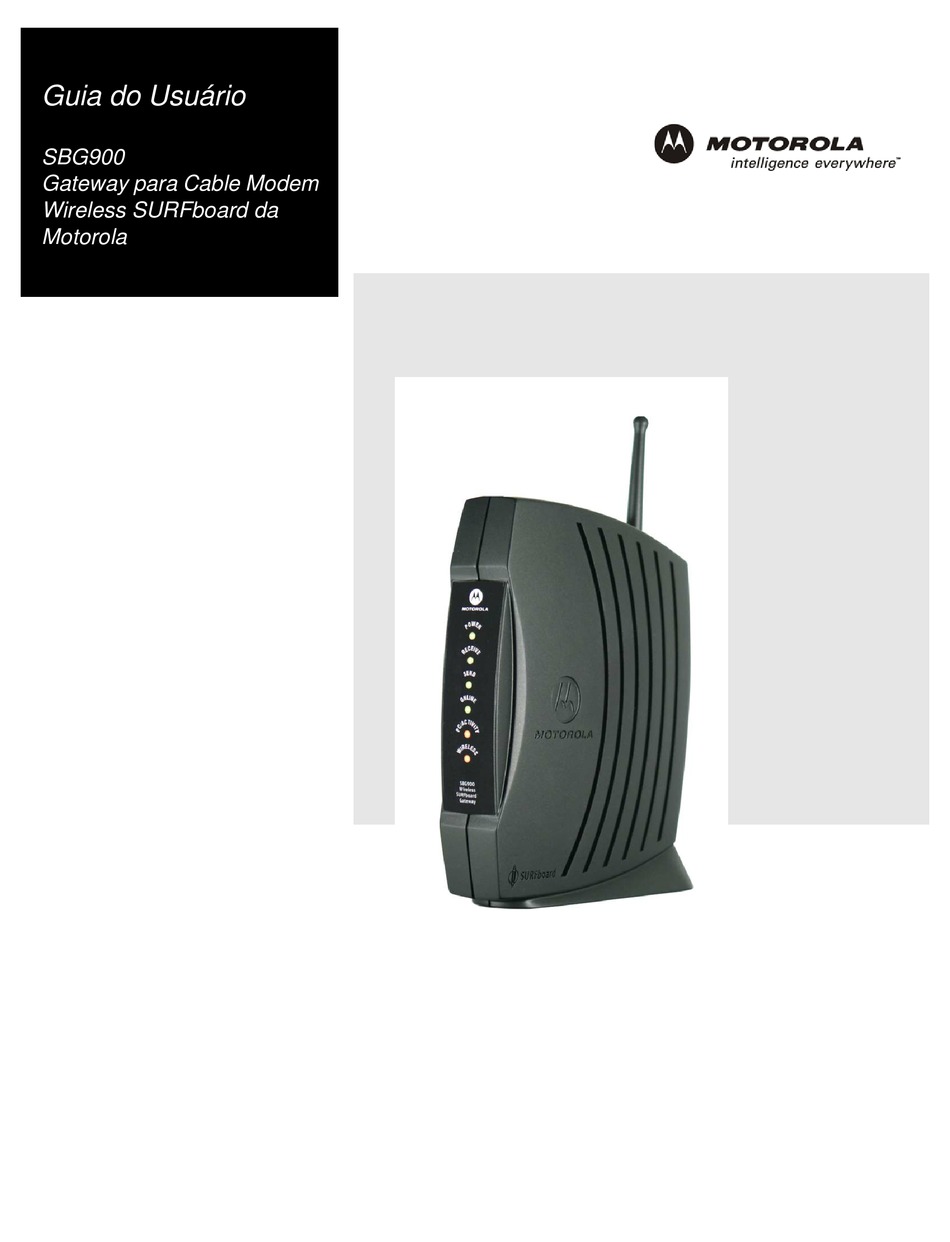 MOTOROLA SBG900 SURFBOARD WIRELESS CABLE MODEM GATEWAY ROUTER GUIA DO