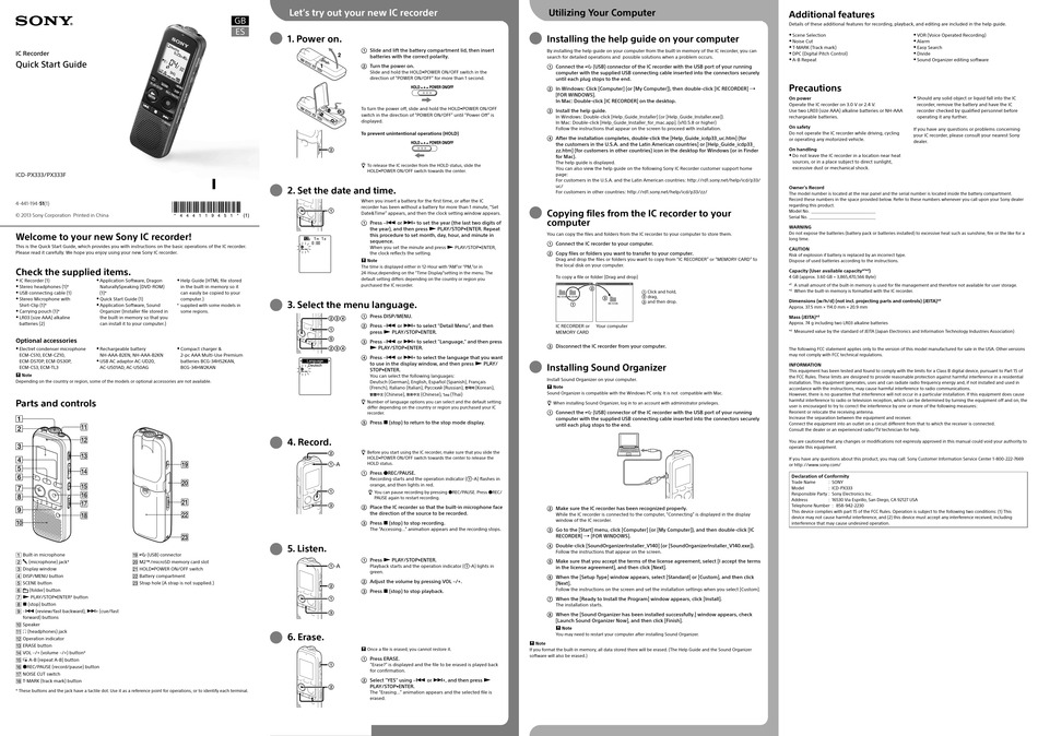 sony icd p620 manual download
