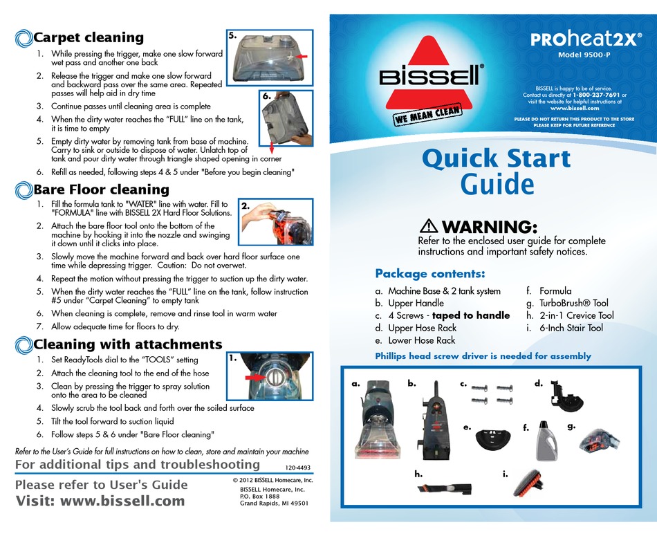 bissell proheat 2x 9500 manual