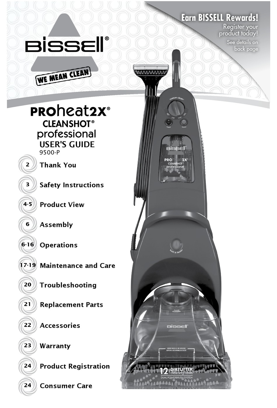 BISSELL PROHEAT 27X CLEANSHOT 27-P USER MANUAL Pdf Download