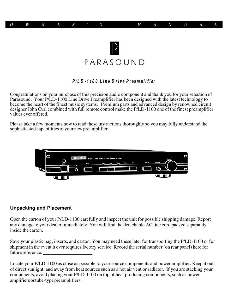 Схема parasound a23