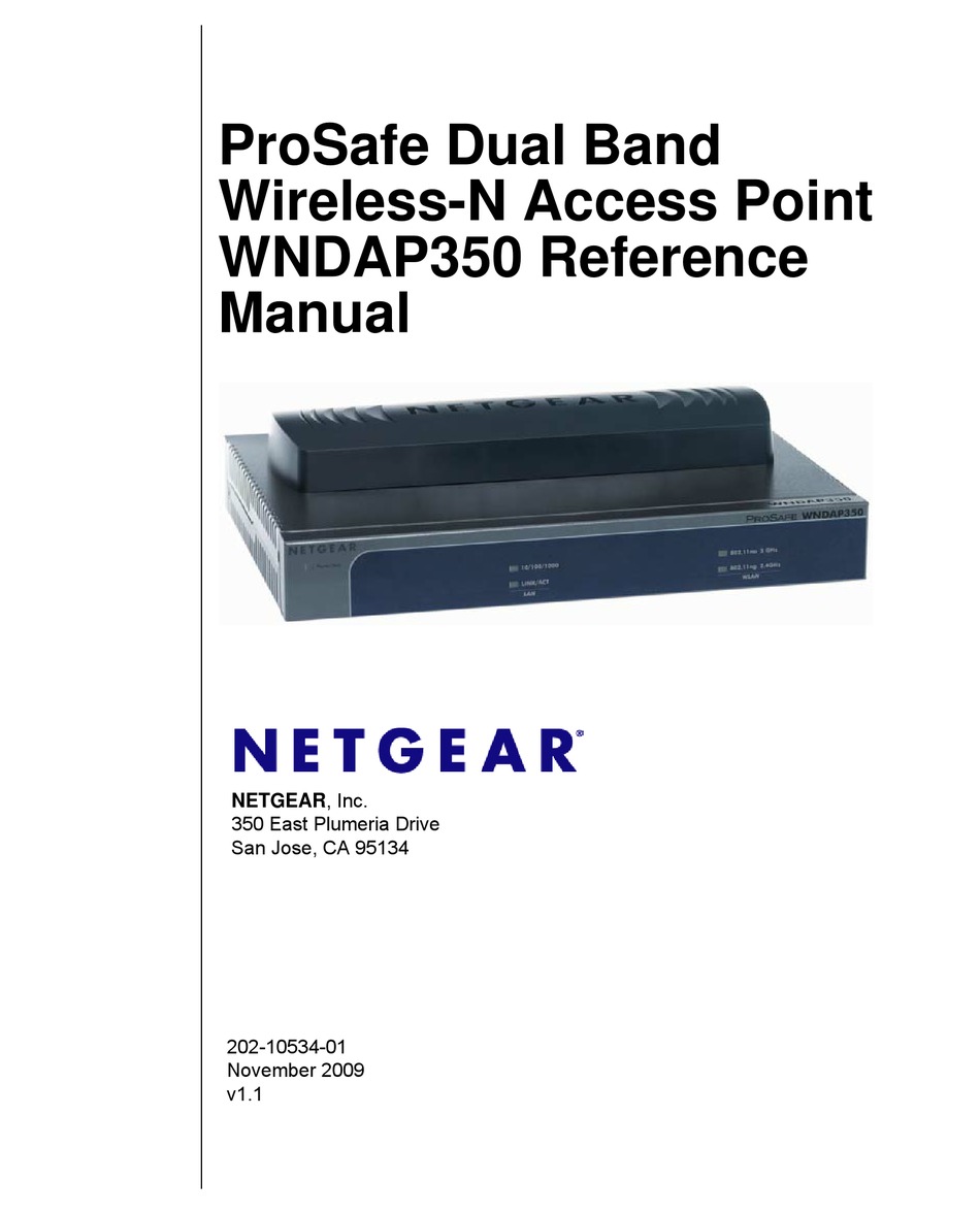 NETGEAR WNDAP350 PROSAFE 802.11N DUAL BAND WIRELESS ACCESS POINT USER MANUAL Pdf Download