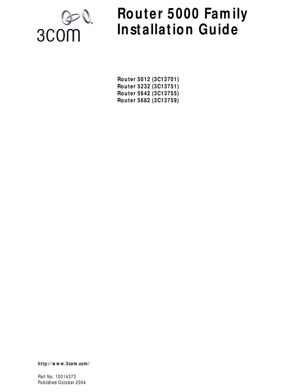 3COM 3C13755 US ROUTER 5642 INSTALLATION MANUAL Pdf Download ManualsLib