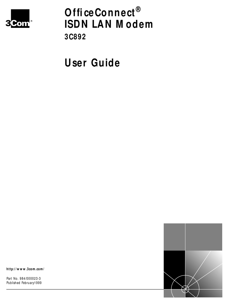 3COM 3C892 - OFFICECONNECT ISDN LAN MODEM ROUTER USER MANUAL Pdf