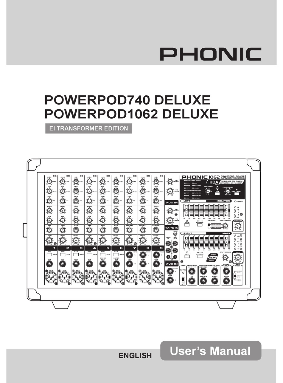 PHONIC POWERPOD 740 DELUXE USER MANUAL Pdf Download | ManualsLib