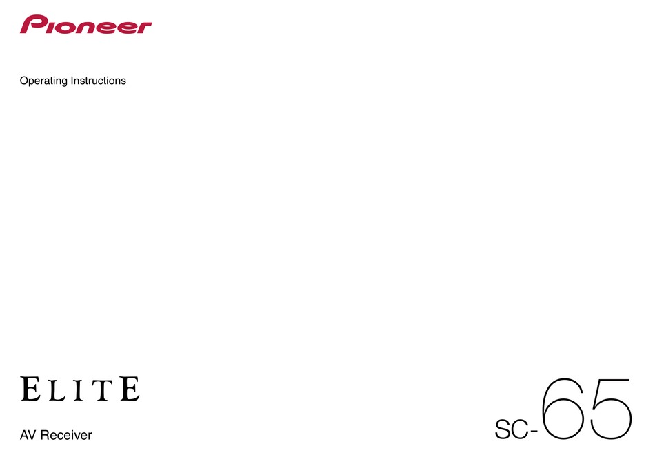 PIONEER SC-65 ELITE OPERATING INSTRUCTIONS MANUAL Pdf Download | ManualsLib