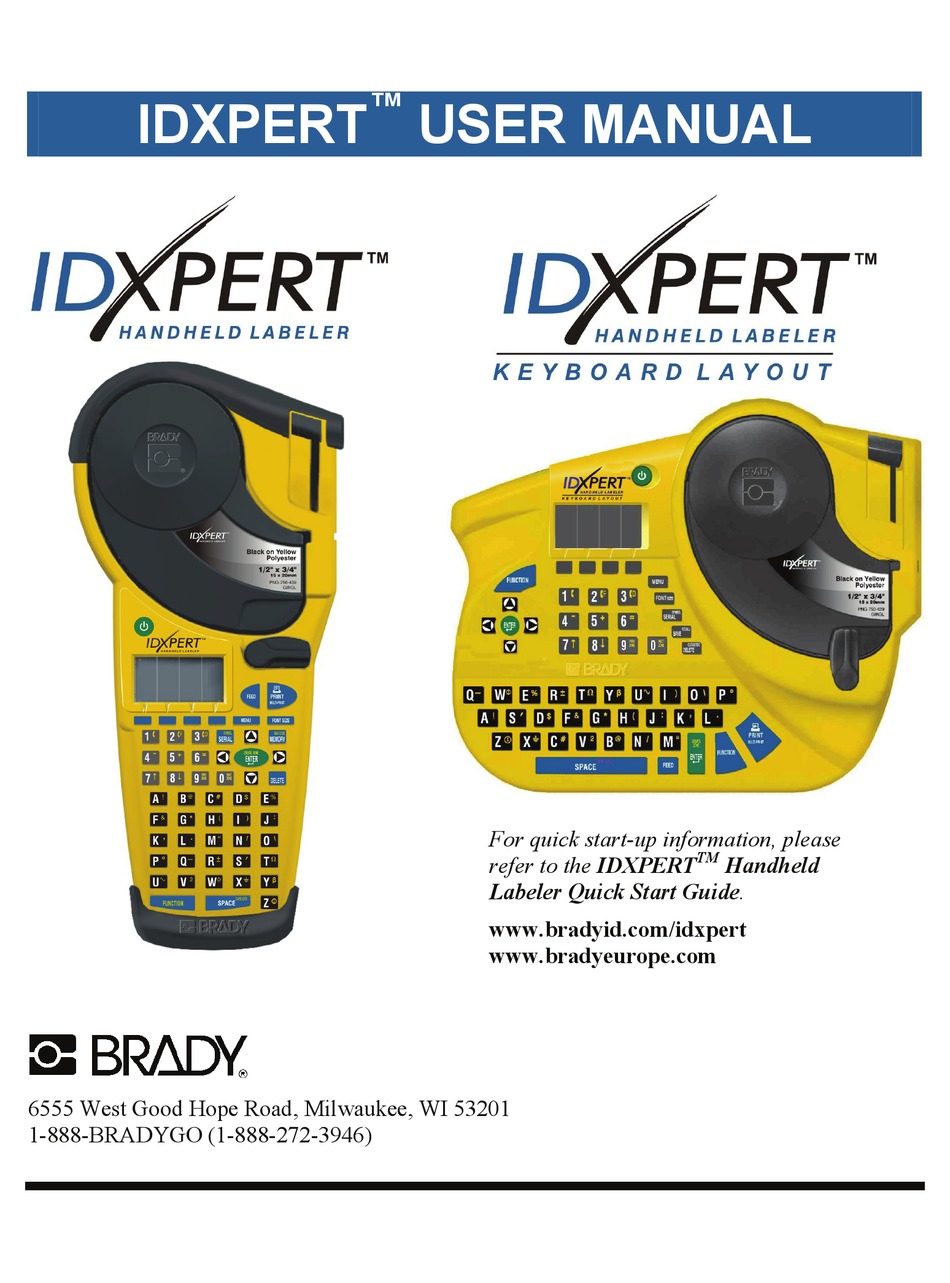 BRADY IDXPERT USER MANUAL Pdf Download | ManualsLib