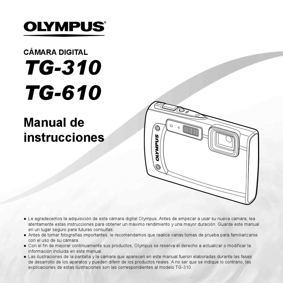 OLYMPUS TG310 MANUAL DEL INSTRUCCIÓN Pdf Download ManualsLib