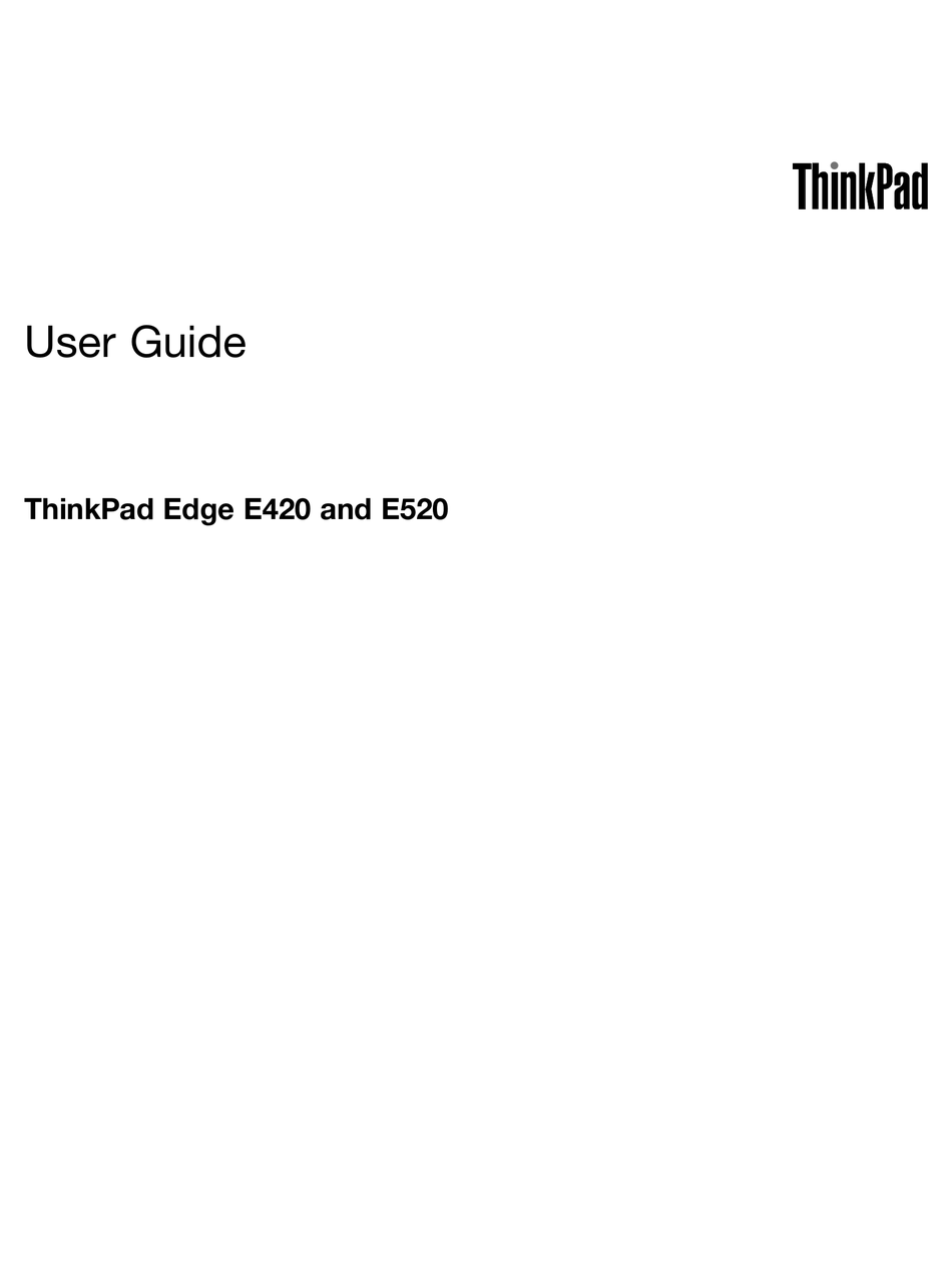 LENOVO EDGE E420 USER MANUAL Pdf Download ManualsLib
