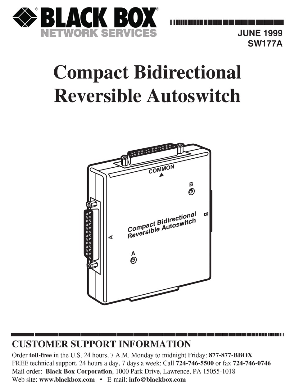 Black Box SW077A 6 to 1 Manual Switch 