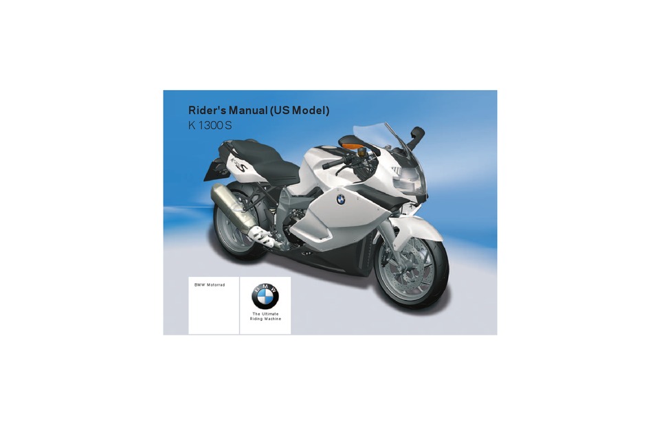 BMW K 1300 S RIDER'S MANUAL Pdf Download | ManualsLib