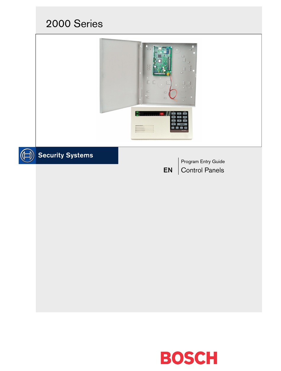 Program Lock Bosch 2000 Series Program Entry Manual Page 63