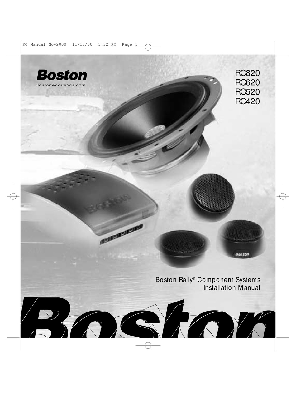 BOSTON ACOUSTICS RALLY RC420 INSTALLATION MANUAL Pdf Download